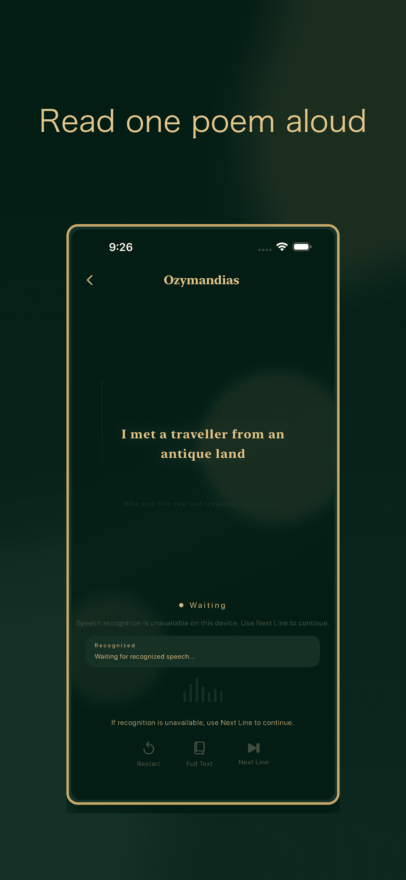By Heart app reading screen screenshot